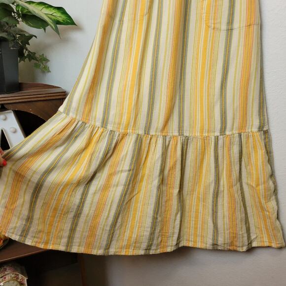 PRANA California Dreaming Maxi Dress In Golden Hour Stripe Pockets Cotton Sz XS - Picture 7 of 12